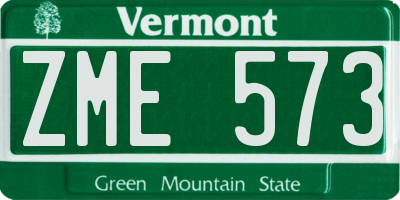 VT license plate ZME573