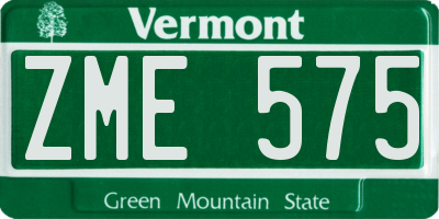 VT license plate ZME575