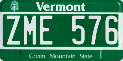 VT license plate ZME576