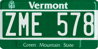 VT license plate ZME578
