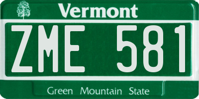 VT license plate ZME581