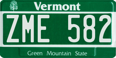 VT license plate ZME582
