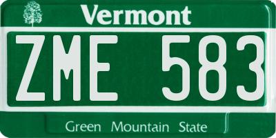 VT license plate ZME583