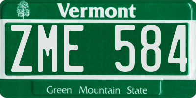 VT license plate ZME584