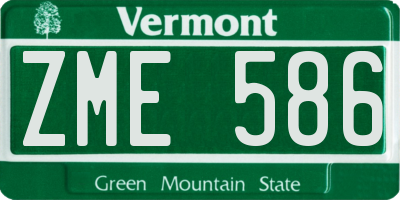 VT license plate ZME586