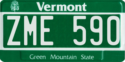 VT license plate ZME590