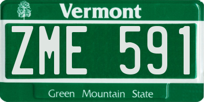 VT license plate ZME591
