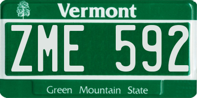 VT license plate ZME592