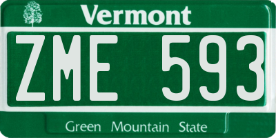 VT license plate ZME593