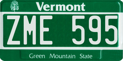 VT license plate ZME595