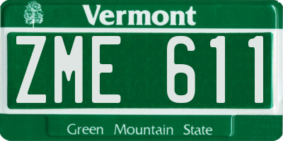 VT license plate ZME611
