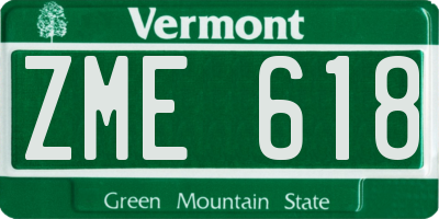 VT license plate ZME618