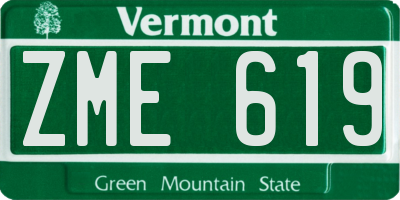 VT license plate ZME619