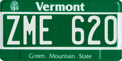 VT license plate ZME620