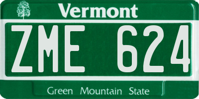 VT license plate ZME624