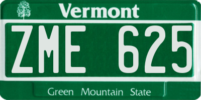 VT license plate ZME625