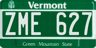 VT license plate ZME627