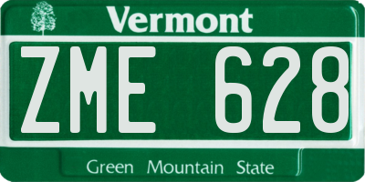 VT license plate ZME628