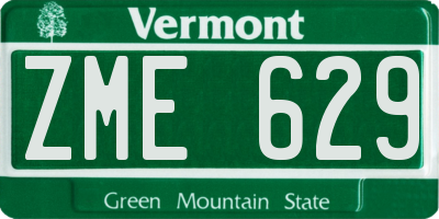VT license plate ZME629