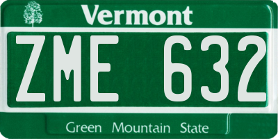 VT license plate ZME632