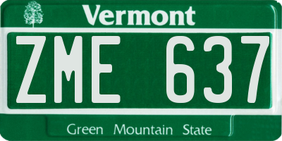 VT license plate ZME637