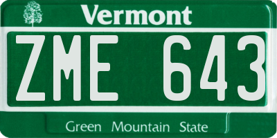 VT license plate ZME643