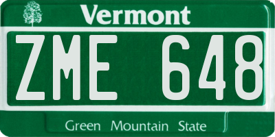 VT license plate ZME648