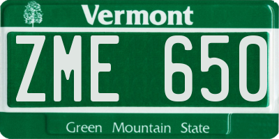 VT license plate ZME650
