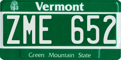 VT license plate ZME652