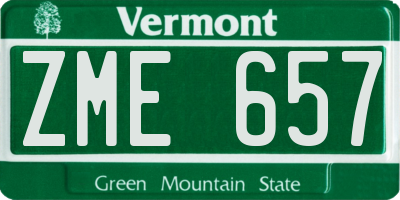 VT license plate ZME657