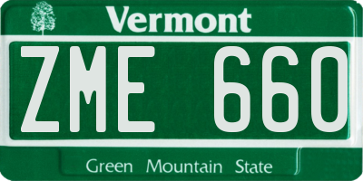 VT license plate ZME660