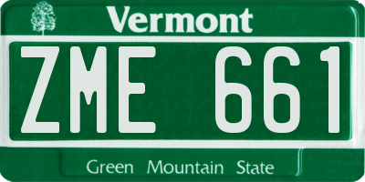 VT license plate ZME661