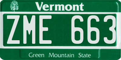 VT license plate ZME663