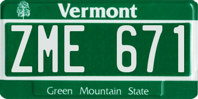 VT license plate ZME671
