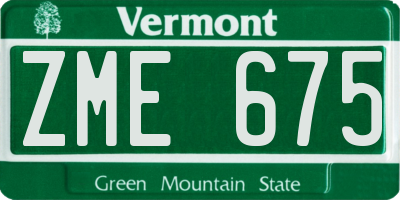 VT license plate ZME675