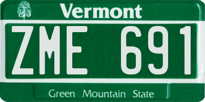VT license plate ZME691