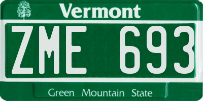 VT license plate ZME693