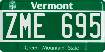 VT license plate ZME695