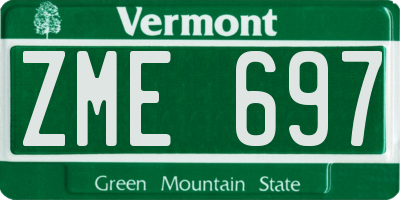 VT license plate ZME697