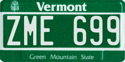 VT license plate ZME699