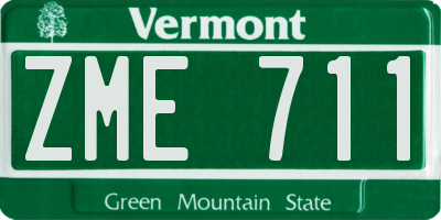 VT license plate ZME711
