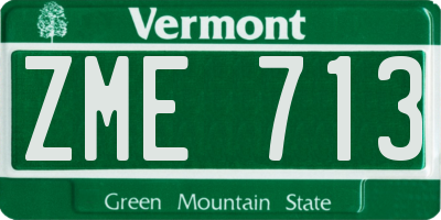 VT license plate ZME713