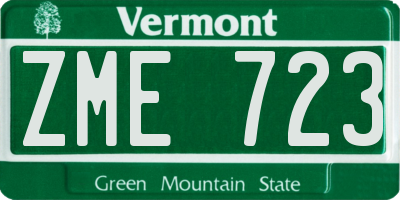VT license plate ZME723