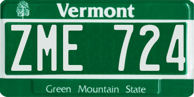 VT license plate ZME724