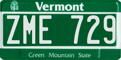 VT license plate ZME729