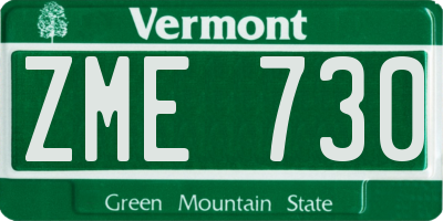 VT license plate ZME730