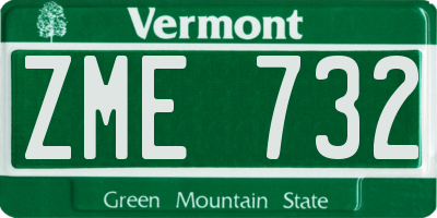 VT license plate ZME732