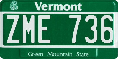 VT license plate ZME736