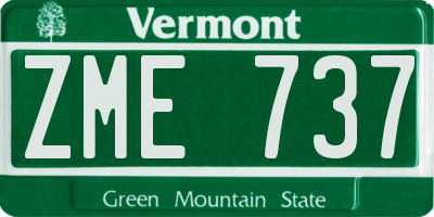 VT license plate ZME737