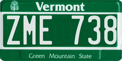 VT license plate ZME738